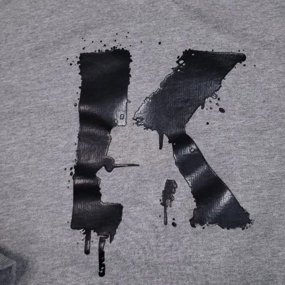 Karl Lagerfeld Big Logo Crew Neck Ribbed Sweatshirt Designer Preppy Large - Picture 3 of 9